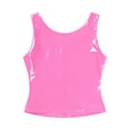 thumbnail image 5 of TiaoBug Womens Patent Leather Camisole Wet Look Zipper Crop Tank Tops Vest Rave Clubwear Pink S, 5 of 6