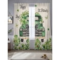 thumbnail image 2 of Saint Patrick's Day Sheer Curtains 96 Inch Length 2 Panels Set Window Treatments, Green Truck Leaves Floral Farmhouse Rod Pocket Semi Curtains for Living Room/Bedroom/Kitchen Décor, 104"W x 96"L, 2 of 7