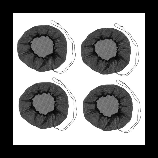 4 Pcs Filet de Couverture en Maille Extérieur pour Barils de Pluie, Seaux de Collecte d'Eau Couverture de Réservoir Outil de Récolte Protecteur Filet, 4 x Couverture en Maille, Noir