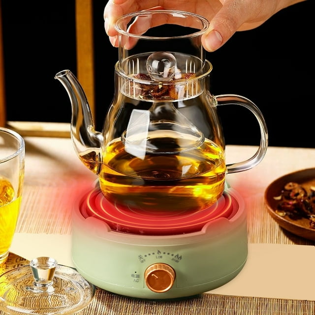 TIMIFIS Serviettes de Cuisine Fleur Bouilloire à Thé Cuisinière Multifonction Chaleur Mini Petite Cuisinière Bouton à Trois Niveaux Panneau Antidéflagrant Gadgets de Cuisine