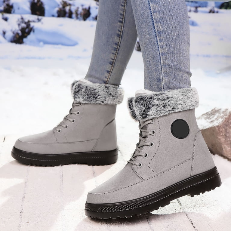 Platform Mid Calf Winter Combat Boots for Women Cold Weather  display picture 2