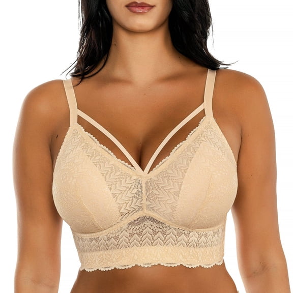Parfait Mia Lace Wireless Padded Lace Bralette P5951 Color: Bare Size: 30 C