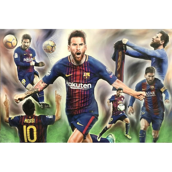 Lionel Messi Collage Laminated Poster Print (24 x 36)