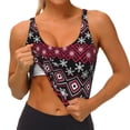 thumbnail image 3 of Balery red Minimalist Snowflake Sujetadores deportivos con espalda cruzada para mujer, acolchados, sin costuras, de alto impacto, ideales para yoga, gimnasio, entrenamiento y fitness.-XX-Large, 3 of 8