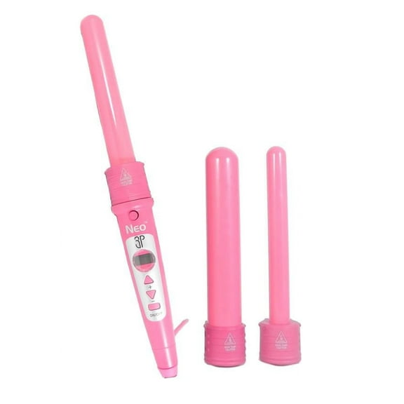 NEO 3P Trio Curling Iron Wand 3 In 1 Detachable Barrels Set (32mm,25mm,19mm) - Pink