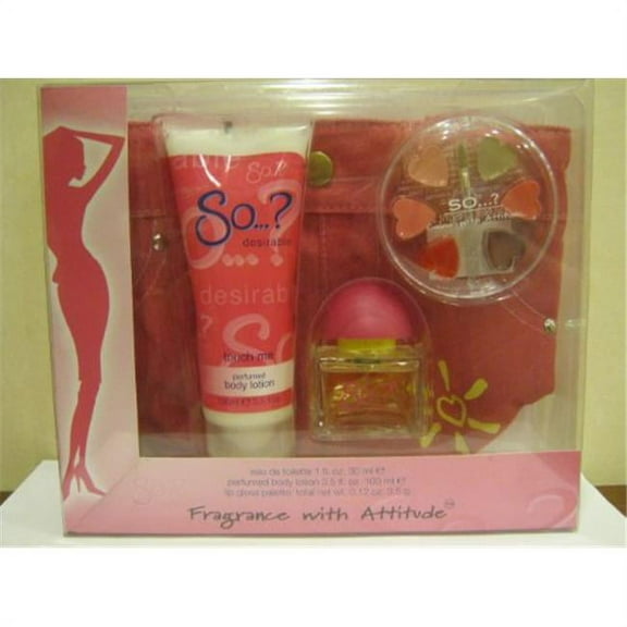 So...? Desirable Fragrance With Attitude Set: Eau De Toilette, Perfume Body lotion, Lip Gloss Palette