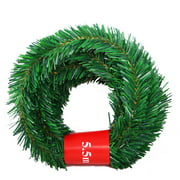 18ft Pine Christmas Tree Garland Decorative Green Christmas Garland Artificial Xmas Tree Rattan Banner Decoration