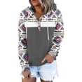 thumbnail image 2 of Gibobby Sudadera con cierre mujer, Sudadera de manga larga casual con estampado de corazón y bolsillo para mujer(Gris,XG), 2 of 5