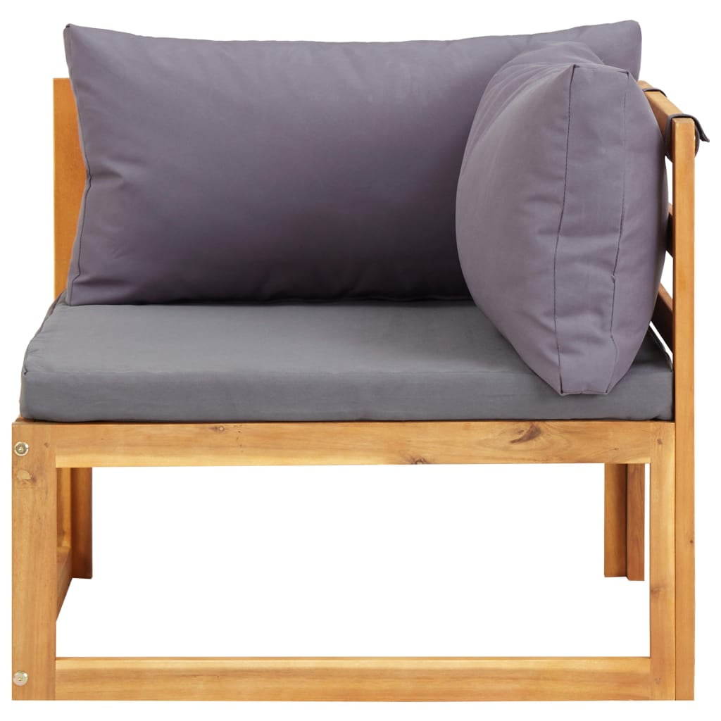 Kepooman Patio Garden Furniture of Lounge Set, Solid Acacia Wood Outdoor Sectional Sofa with Cushions, Set of 5 Kepooman Patio Garden Furniture of Lounge Set, Solid Acacia Wood Outdoor Sectional Sofa with Cushions, Set of 5