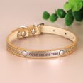 thumbnail image 4 of Didog Personalised Small Dog Puppy Cat Collar Bling Glitter Soft Leather Engraved Name, 4 of 11