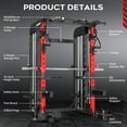 thumbnail image 4 of LNOW All-in-One Home Gym Workout Station: Smith Machine, Power Cage, Dual Pulley Cable Crossover – Full Body Exercise System, 4 of 5