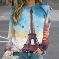 thumbnail image 2 of Sweatshirt For Womens Crewneck Eiffel Tower Hoodies Teen Girls Cute, 2 of 7