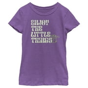 Girl's Star Wars: The Mandalorian Grogu Enjoy the Little Things Graphic Tee Purple Berry Large