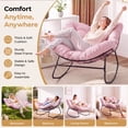 thumbnail image 5 of Dovov Outdoor Rocking Chairs Set of 2, Oversized Papasan Rocking Chairs with Cushion, Outdoor Oversized Rocker Recliner for Porch Patio Garden Backyard Lawn Deck Balcony Living Room Bedroom, Pink, 5 of 9