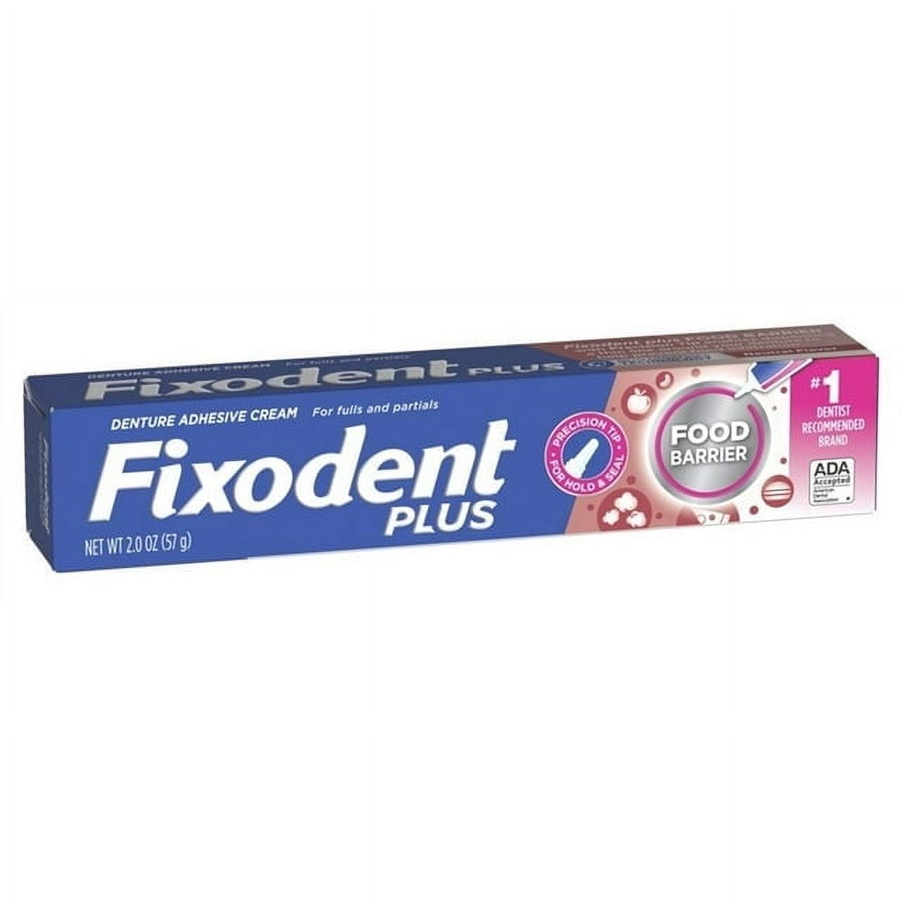 Fixodent Plus Denture Adhesive Cream Food Barrier 2oz (Pack of 3)