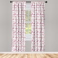 thumbnail image 4 of Ambesonne Leaves Window Curtains, Sakura Ivy Branches, Each 28" W x 63" L, Pink and Pale Rust, 4 of 4