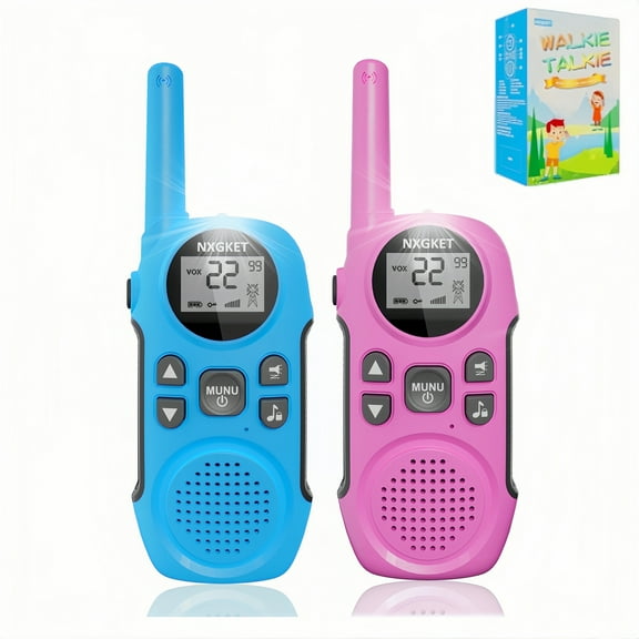 NXGKET Walkie Talkies for Kids 22 Channels 2 Way Radio Toy with Backlit LCD Flashlight, Family Walkie Talkie, Birthday Gift, for Outdoor, Camping, Hiking