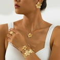 thumbnail image 6 of TFYZYY Vintage Gold Floral 5-Piece Jewelry Set - Necklace, Earrings, Bracelet, Ring, Bangle - Elegant & Timeless for All Occasions, 6 of 6