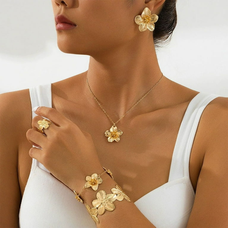 LanSuare Vintage Flower Jewelry Set, Pendant Necklace Bracelet, Suitable for Dress Up, Daily Wear, Gift Accessories - Walmart.com LanSuare Vintage Flower Jewelry Set, Pendant Necklace Bracelet, Suitable for Dress Up, Daily Wear, Gift Accessories - Walmart.com