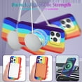 thumbnail image 3 of Magnetic Case for iPhone 14 with Hidden Ring Stand, Slim Kickstand Case Compatible with MagSafe Shockproof Soft Microfiber Lining Protective Case Cover for iPhone 14, Dazzle Purple, 3 of 6