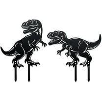 Iron Garden Stakes for Outdoor Garden Decoration Dinosaur 205~269x250~300x1.2mm 2pcs/set