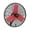 Red, variant on 24" Industrial Wall Fan, 9500 CFM High Velocity 3-Speed Oscillating Wall Mount Fan with 15° Tilt, Copper Motor Aluminum Blades for Warehouse Garage Workshop, UL/cUL Listed