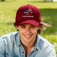 thumbnail image 4 of Freedom Embroidered Hat Adjustable Baseball Cap for Men Women Classic Cotton Washable Casual Trucker Hat for Outdoor Activities(Red), 4 of 7