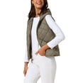 thumbnail image 4 of Women's Lightweight Hooded Vest Button Down Sleeveless Puffer Vest S Grey, 4 of 6