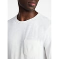 thumbnail image 4 of George Men's and Big Men's Slub Pocket Crewneck Tee with Long Sleeves, Size XS-3XL, 4 of 5