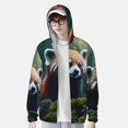thumbnail image 2 of Zufioo Forest Plant Raccoon Sun Shirt for men and women,Sun Hoodie shirt,Unisex UV Shirt,Hiking Outdoor Performance Jackets,Fishing Shirt -Medium, 2 of 7