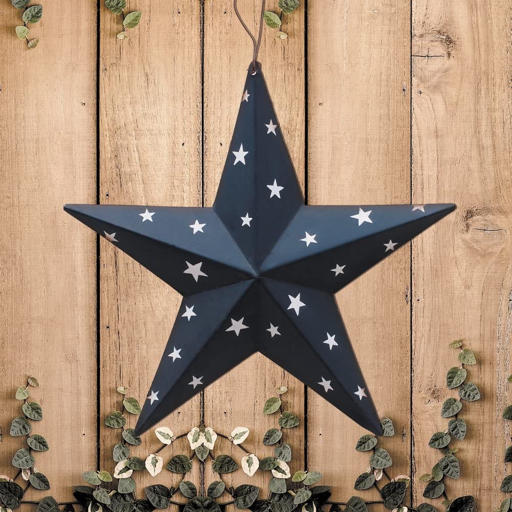 Metall-Stern Dekoration – 30,5 Cm, Schwarz, Patriotisches Design, Für Innen & Außen
