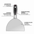 thumbnail image 5 of 6-Inch Polished Stainless Steel Drywall Finishing Scraper Tool, One-Piece All-Metal Construction for Smooth Performance, 5 of 5