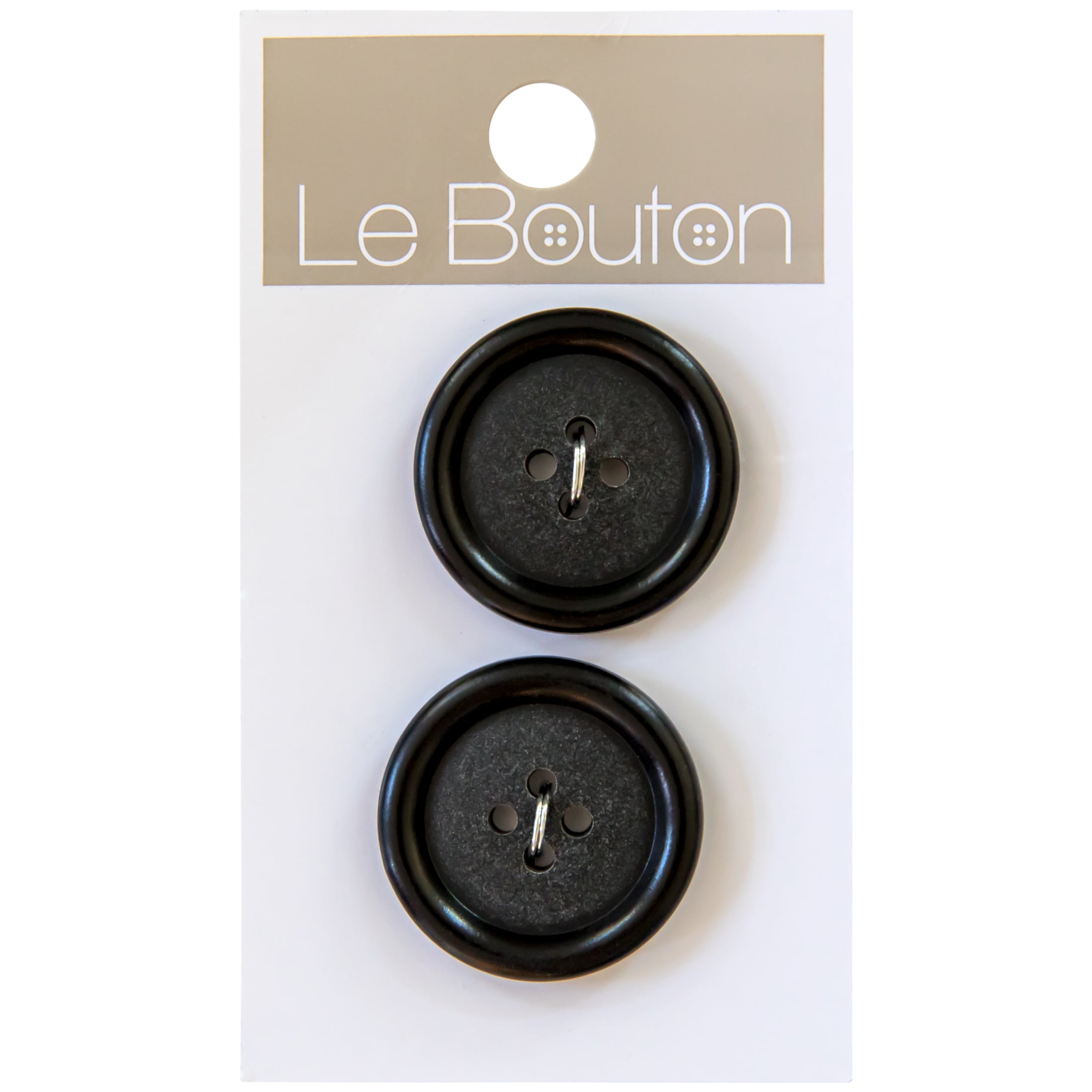 Le Bouton Black 1" 4-Hole Buttons, 2 Pieces