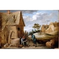 thumbnail image 2 of David Teniers The Younger 18x13 Gold Ornate Wood Frame and Double Matted Museum Art Print Titled - A Peasant Eating Mussels, 2 of 4