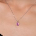 thumbnail image 3 of Gem Stone King 925 Sterling Silver Pendant with Chain Pink Oval Moissanite (0.90 Cttw), 3 of 6