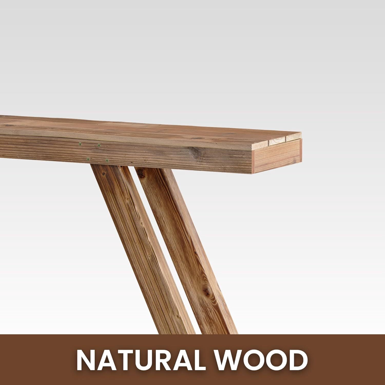 Easy4Home 60" A-Frame Rustic Wood Console Table Hand-Made, Brown