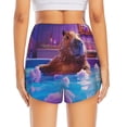thumbnail image 4 of Goofa Capybara Bathtub Fun Printed Women 2 in 1 Running Shorts,Quick Dry Athletic Workout Shorts,High Waisted Athletic Shorts with Liner Pockets-XX-Large, 4 of 9
