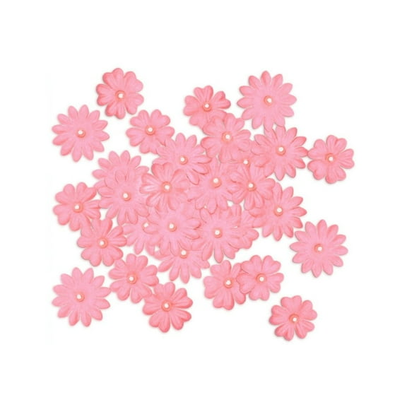 Multicraft Handmade Paper Flowers 32/Pkg-Pink W/Pearl