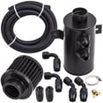 thumbnail image 3 of Maxpeedingrods Aluminum Alloy Baffled 0.75L Motor Engine Oil Catch Can with Hose Kit AN10 Black, 3 of 6