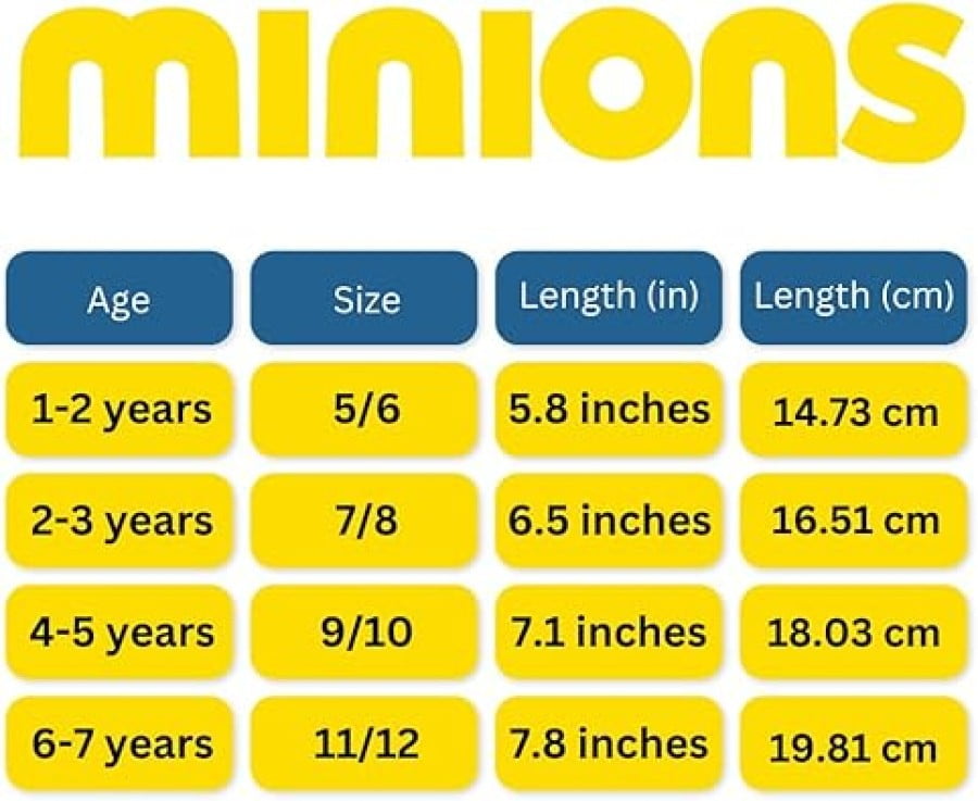 Minions Dual Sizes Kids Slippers. (Toddler  Little Kids), Blue Yellow, 11 12