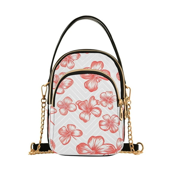 joogoo Women Cherry Flower-a1 Chain Crossbody Bags Shoulder Handbag Phone Purse
