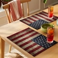 thumbnail image 4 of Vintage American Flag Placemats Set of 1, Red White Striped Star Independence Day Non-Slip Place Mats Washable Table Mats for Kitchen Dining Table Decorations Indoor/Outdoor, 4 of 9