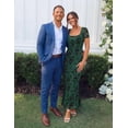 thumbnail image 2 of Merokeety Womens Summer Dresses Square Neck Mesh floral Graduation Maxi Dress DarkGreen xl, 2 of 6