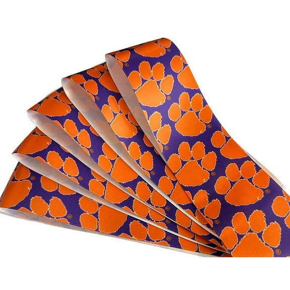 Clemson Printed Ribbon 2.5"-Inch Width, 9 Feet - 3 Yards