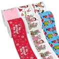 thumbnail image 4 of Cinta de raso de grosgrain estampada con diseño de Bad Bunny de dibujos animados con tema navideño para envolver regalos lazo para el pelo 50 yardas, 4 of 4