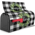 thumbnail image 3 of Black White Buffalo Plaid Summer Mailbox Covers Magnetic Large Size 25.5" X 21" Hops Wreath Welcome Summer Mailbox Cover Decorations Wrap, 3 of 6
