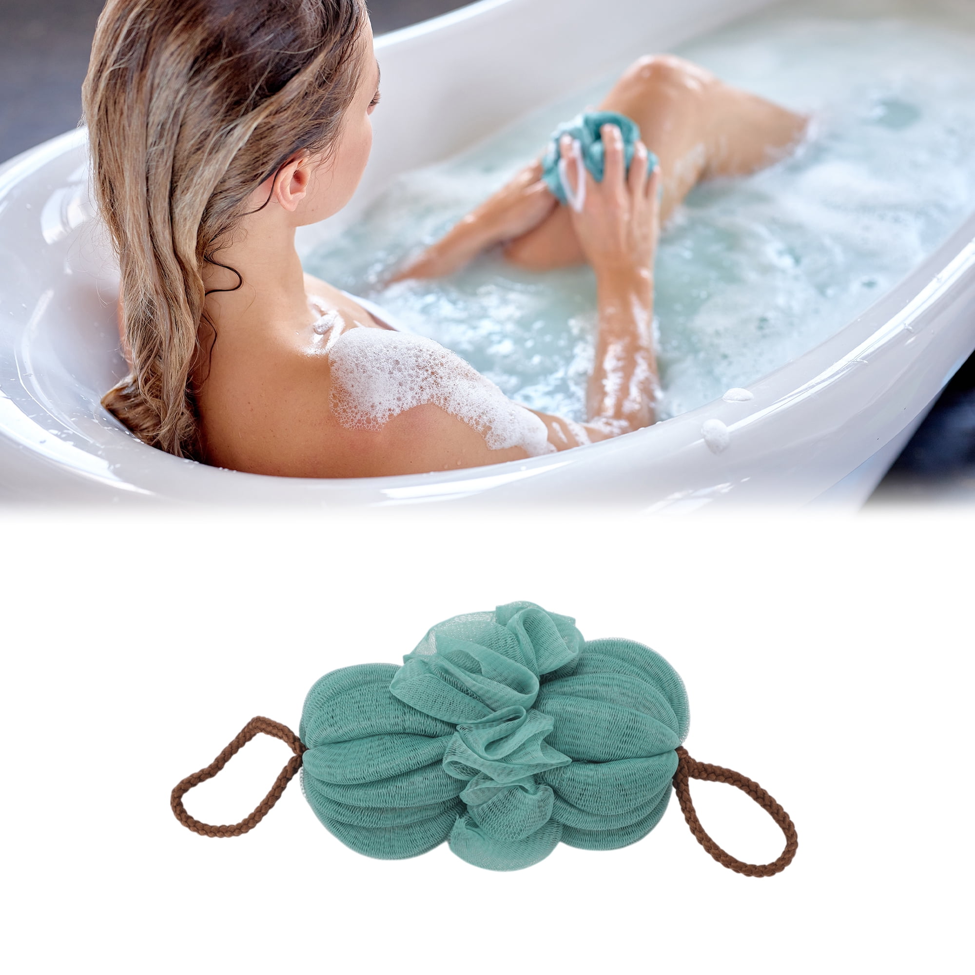 Unique Bargains Stretch Both Sponge for bathroom 15.75"x3.94" 1 Pc Light Green