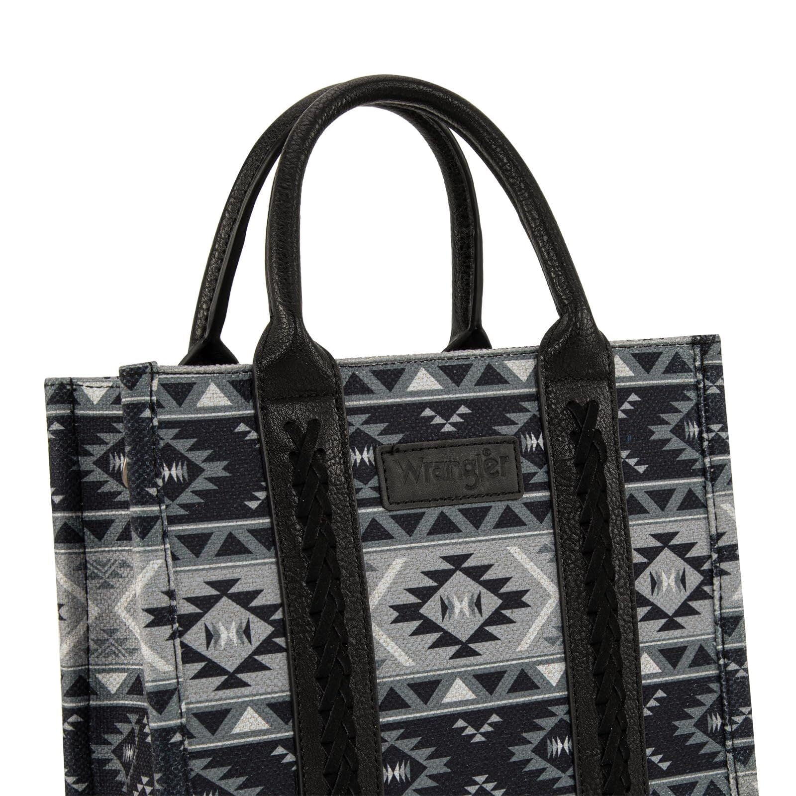 Wrangler Aztec Tote Bag for Women Boho Shoulder Purses and Handbags, Aztec Black