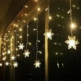 thumbnail image 2 of EIGTHTAIL LED Curtain Lights 13ft/4M 96 LED Snowflake Curtain String Lights Plug-in Memory Window Curtain Lights with 8 Modes Decoration for Christmas  Wedding  Party Wall  Home Decoratio, 2 of 7