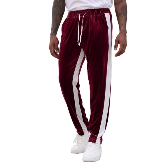 RPOVIG Men's Velour Sweatpants Fleece Velvet Jogger Gym Yoga Fashion Pants Athletic Casual with Pocket Drawstring
